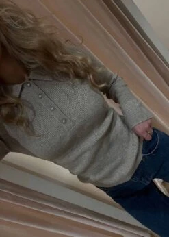 Neo Noir Panama Knit Blouse - Beige Melange -Butler Loftet Butik Panama Knit Blouse Beige Melange Neo Noir 3