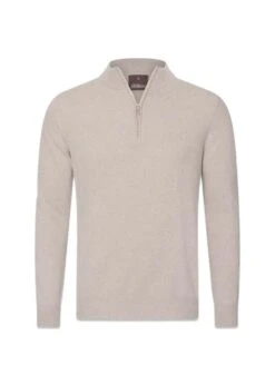 Oscar Jacobson Patton Half Zip - Brick Beige