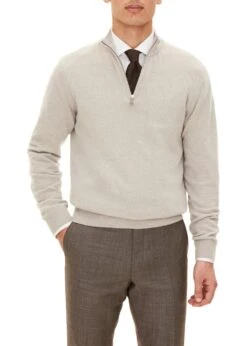 Oscar Jacobson Patton Half Zip - Brick Beige -Butler Loftet Butik Patton Half Zip Brick Beige Oscar Jacobson 3