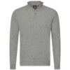 Oscar Jacobson Patton Half Zip - Grey Melange