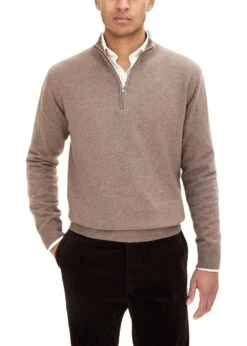 Oscar Jacobson Patton Half Zip - Walnut Beige -Butler Loftet Butik Patton Half Zip Walnut Beige Oscar Jacobson 3