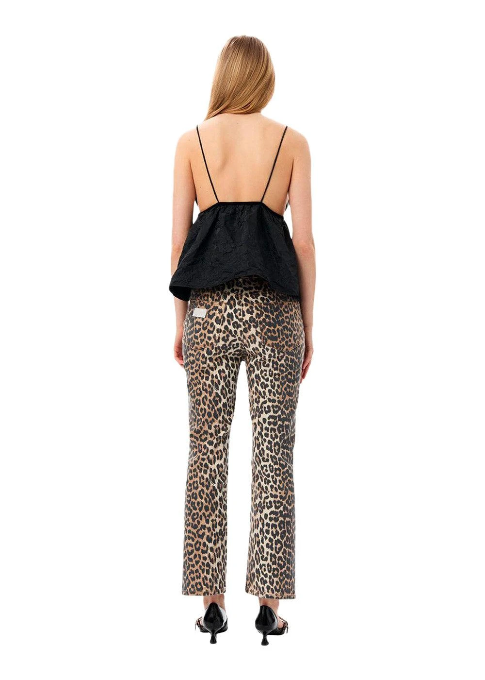 Ganni Print Denim Betzy Cropped - Leopard 7 Ganni Print Denim Betzy Cropped - Leopard - Billede 5