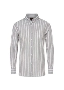 Oscar Jacobson Reg Fit BD Summer Stripe - Nubuck Beige