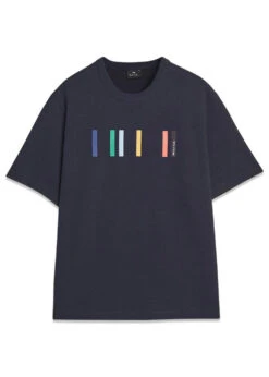 Reg Fit SS T Shirt Stripe - Navy