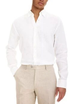 Oscar Jacobson Regular Fit Signature Linen - Optical White 7 Oscar Jacobson Regular Fit Signature Linen - Optical White -Butler Loftet Butik Regular Fit Signature Linen Optical White Oscar Jacobson 3