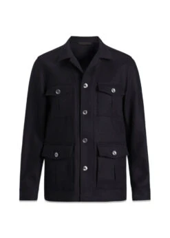 Oscar Jacobson Safari Shirt Jacket - Navy