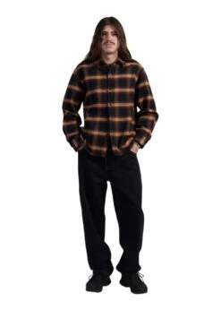 Edwin Sebastian Shirt LS - Black/Brown -Butler Loftet Butik Sebastian Shirt LS BlackBrown Edwin 3