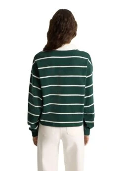 Serif Logo Cropped Rugby Polo - Forest/White -Butler Loftet Butik Serif Logo Cropped Rugby Polo ForestWhite Sporty Rich 5