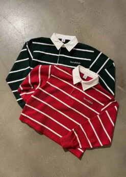 Serif Logo Cropped Rugby Polo - Forest/White -Butler Loftet Butik Serif Logo Cropped Rugby Polo ForestWhite Sporty Rich 7