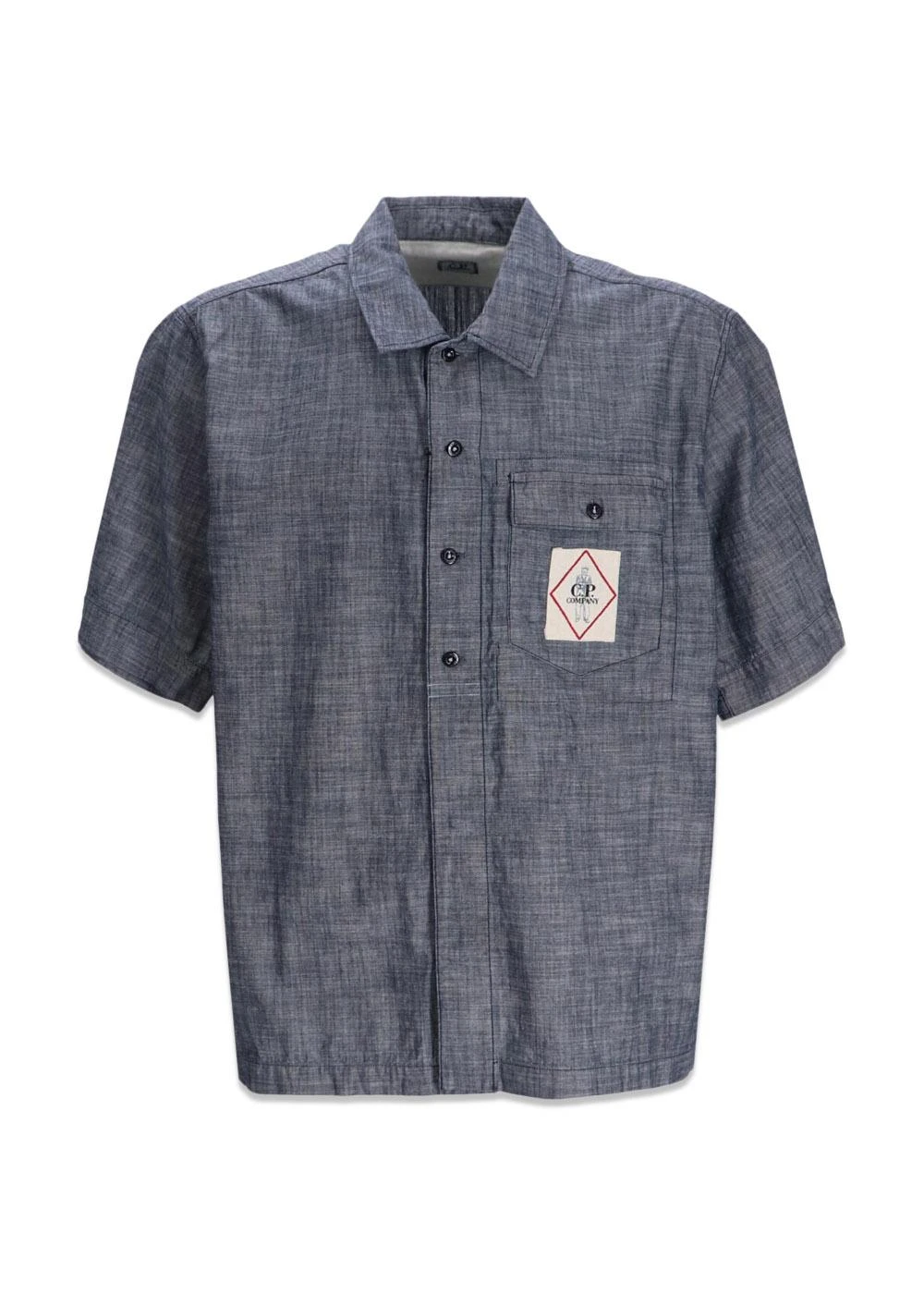 C.P. Company Short Sleeve Chambray 4.75 Oz - Chambray 3 C.P. Company Short Sleeve Chambray 4.75 Oz - Chambray
