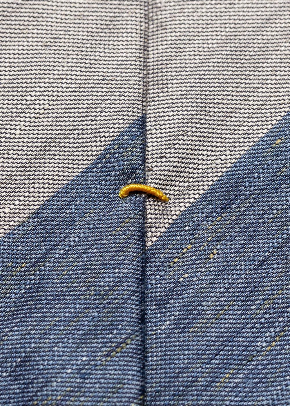 ETON Silk Linen Tie - Blue Stripe 4 ETON Silk Linen Tie - Blue Stripe - Billede 2