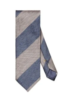 ETON Silk Linen Tie - Blue Stripe