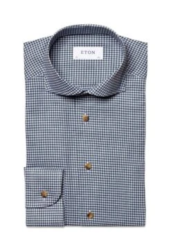 ETON Slim - Check Casual - Green