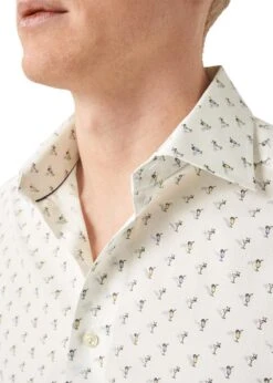 ETON Slim Drink Print Poplin Shirt - White -Butler Loftet Butik Slim Drink Print Poplin Shirt White Eton 3