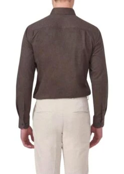 Oscar Jacobson Slim Fit BD Flannel - Dusk Brown -Butler Loftet Butik Slim Fit BD Flannel Dusk Brown Oscar Jacobson 4