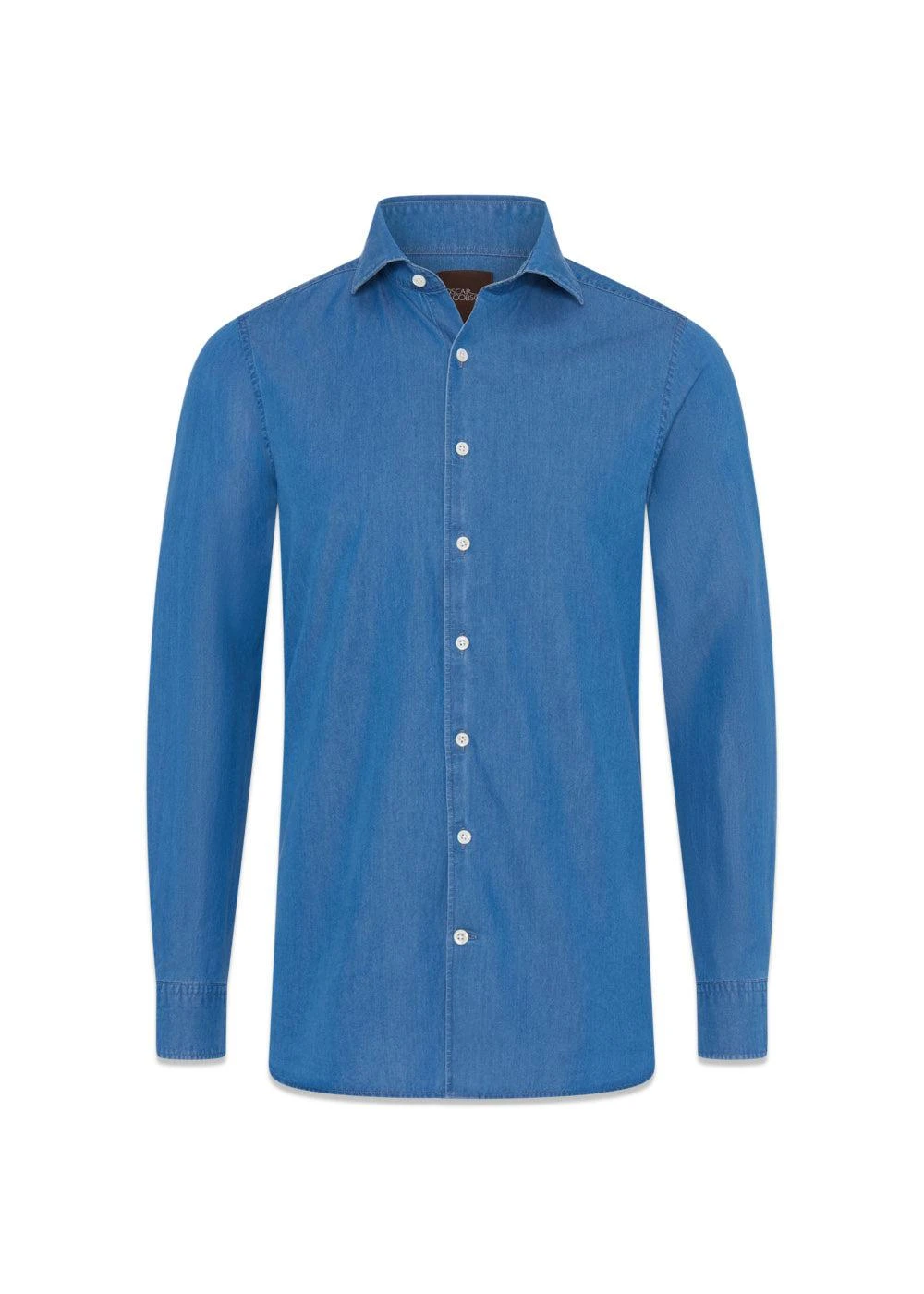 Oscar Jacobson Slim Fit Cut Away Denim Shirt - Denim Blue 3 Oscar Jacobson Slim Fit Cut Away Denim Shirt - Denim Blue
