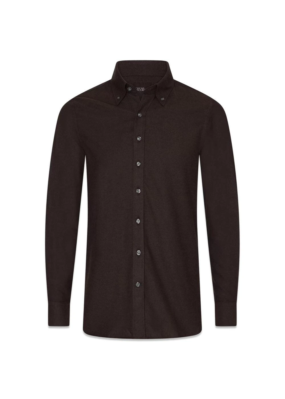 Oscar Jacobson Slim Fit Short BD Brushed Flannel - Warm Brown 3 Oscar Jacobson Slim Fit Short BD Brushed Flannel - Warm Brown