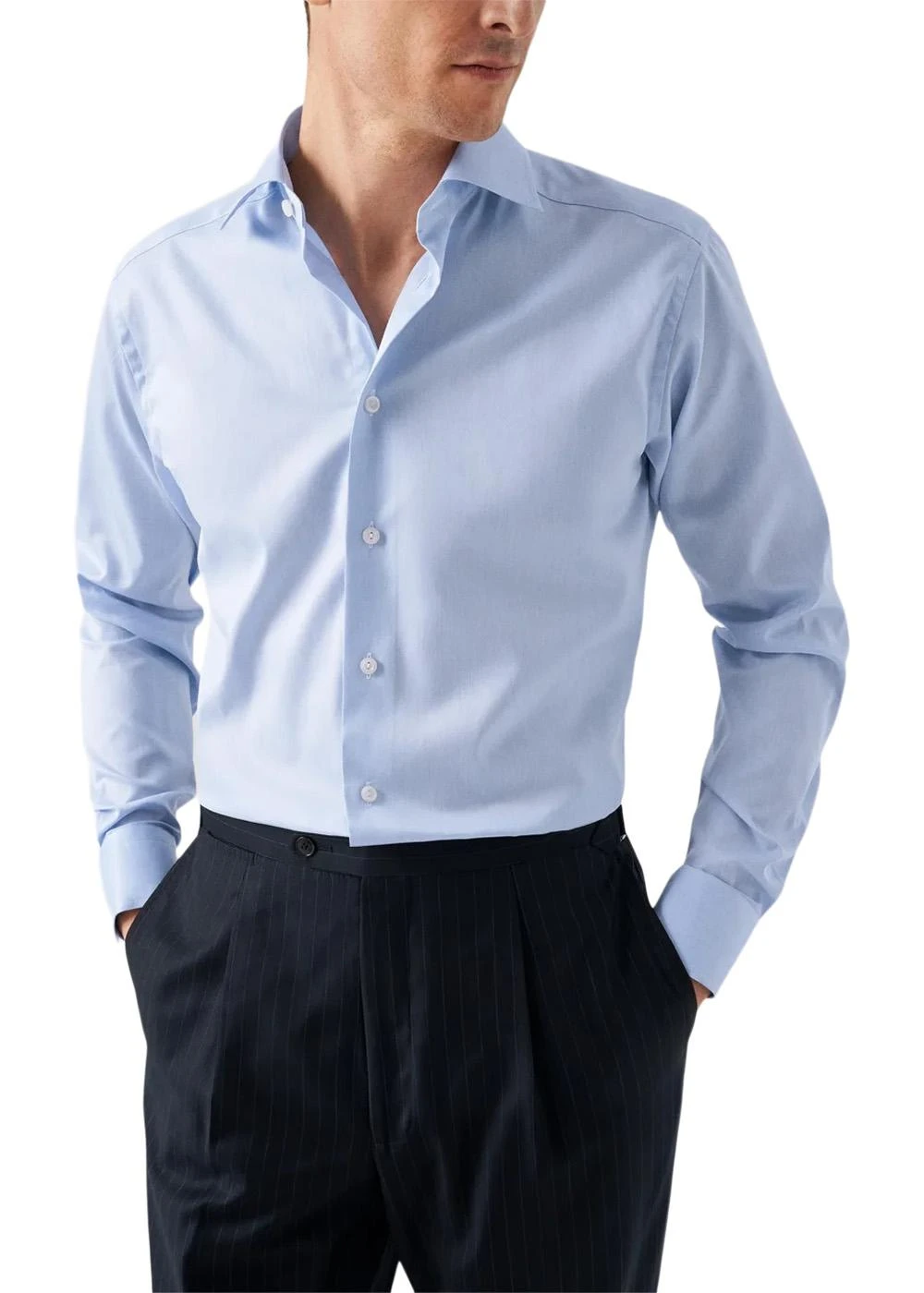 ETON Slim Fit Signature Twill Pointed - Light Blue 4 ETON Slim Fit Signature Twill Pointed - Light Blue - Billede 2