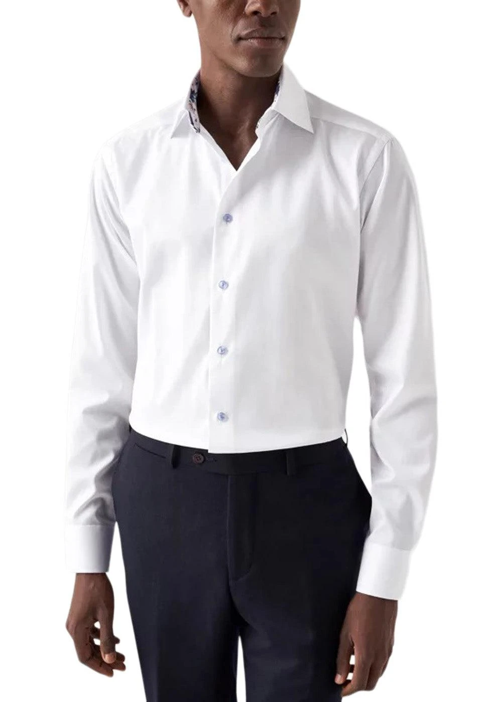 ETON Slim Floral Effect Signature Twill Shirt - White 4 ETON Slim Floral Effect Signature Twill Shirt - White - Billede 2