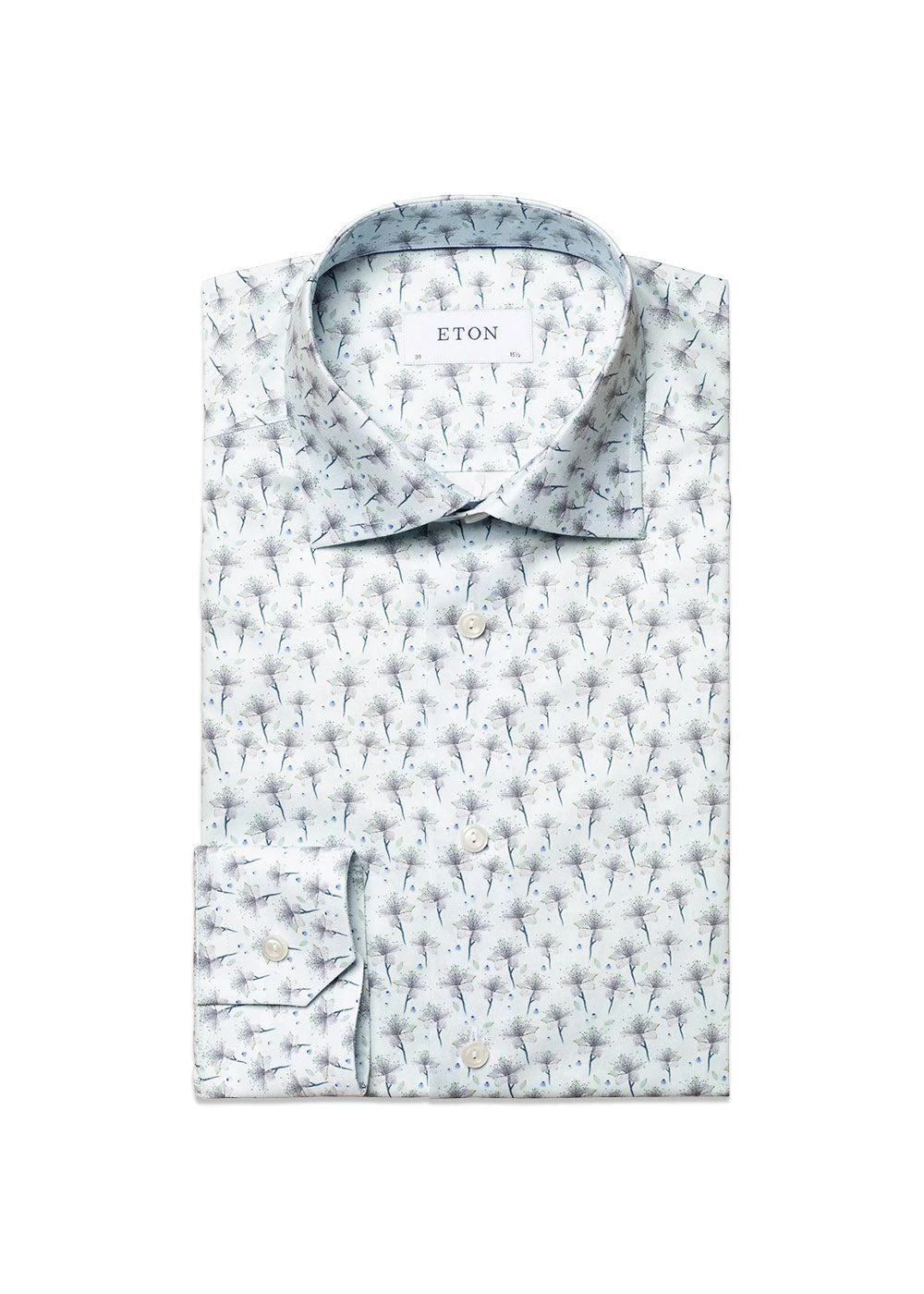 ETON Slim - Floral Print - Light Blue 4 ETON Slim - Floral Print - Light Blue - Billede 2