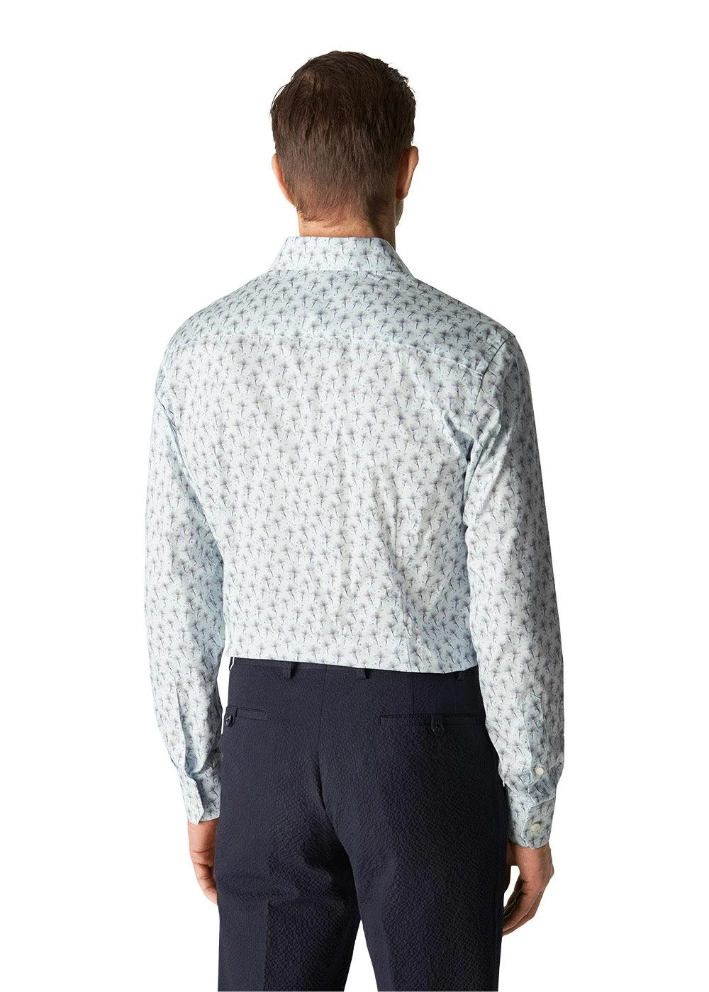 ETON Slim - Floral Print - Light Blue 6 ETON Slim - Floral Print - Light Blue - Billede 4