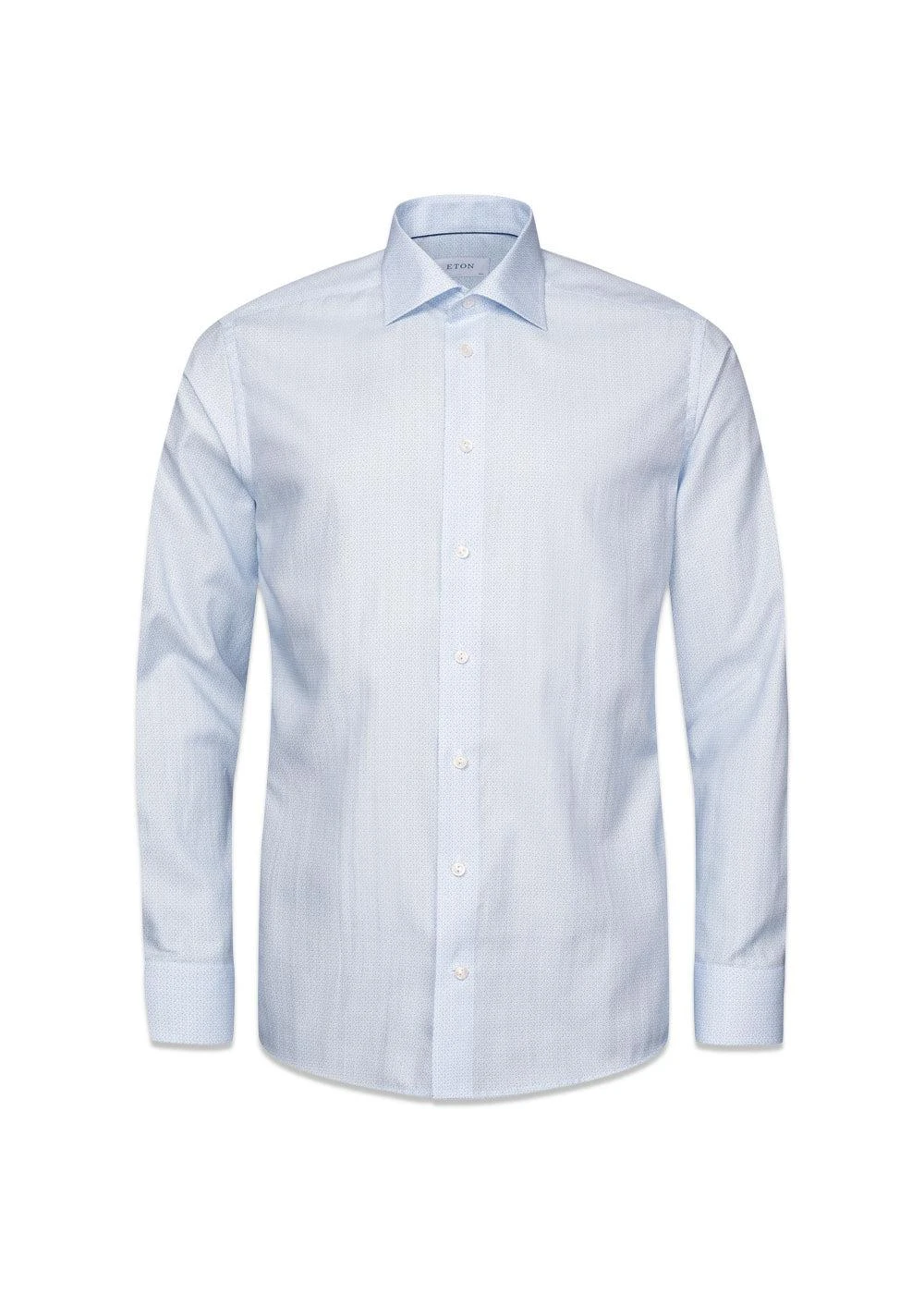 ETON Slim Geometric Micro Print Twill Shirt - Light Blue 3 ETON Slim Geometric Micro Print Twill Shirt - Light Blue