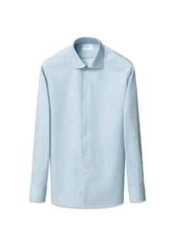 ETON Slim - Geometric Signature Twill Shirt - Light Green