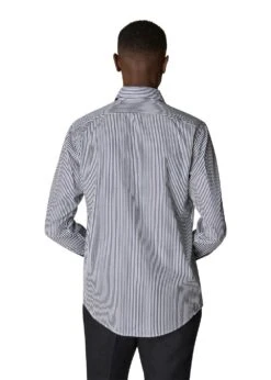 ETON Slim Stripped Contton-Tencel Shirt - Black Stripped -Butler Loftet Butik Slim Stripped Contton Tencel Shirt Black Stripped Eton 4