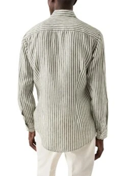 ETON Slim Stripped Linen Shirt - Green -Butler Loftet Butik Slim Stripped Linen Shirt Green Eton 3