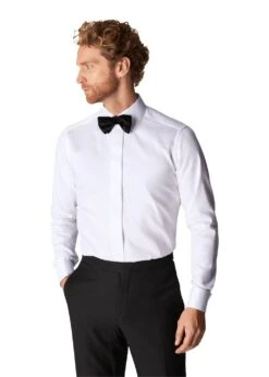 ETON Slim - White Dobby Evening Shirt - White -Butler Loftet Butik Slim White Dobby Evening Shirt White Eton 3