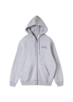 Stan Og Zip Hood - Grey Marl/Navy Print