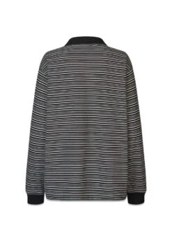 Steffi Oversized Polo - Black/Off White Stripe 11 Steffi Oversized Polo - Black/Off White Stripe -Butler Loftet Butik Steffi Oversized Polo BlackOff White Stripe Oval Square 4