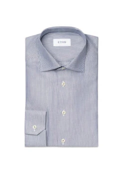 ETON Striped Signature Twill - Slim - Blue Stripe