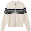 Striped Zip Knit - Striped Beige