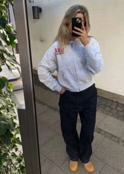 USA Athletics Cropped Zip Hoodie - Heather Gray -Butler Loftet Butik USA Athletics Cropped Zip Hoodie Heather Gray Sporty Rich 3