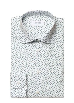 ETON Umbrella Print Poplin Slim Shirt - Light Blue -Butler Loftet Butik Umbrella Print Poplin Slim Shirt Light Blue Eton 4