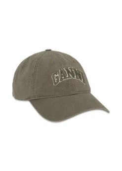 Ganni Washed Cotton Canvas Cap Emb - Kalamata