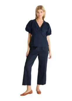 Neo Noir Yana Poplin Pants - Navy -Butler Loftet Butik Yana Poplin Pants Navy Neo Noir 3