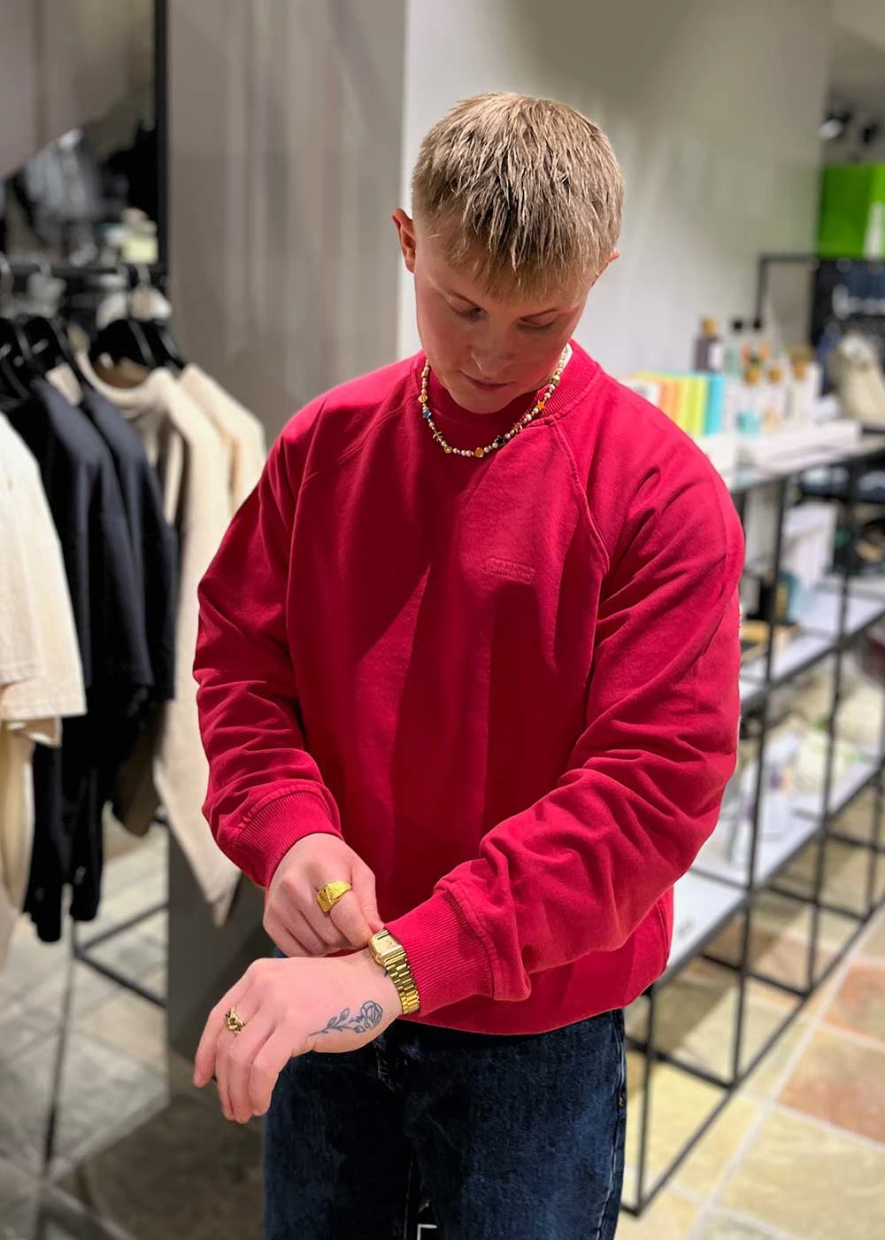 Woodbird Zhang Washed Crew - Pink 4 Woodbird Zhang Washed Crew - Pink - Billede 2