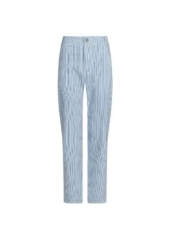 Neo Noir Zuzan Big Stripe Pants - Light Blue